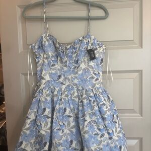 Astr Women's Mini Dress in Blue and White Floral